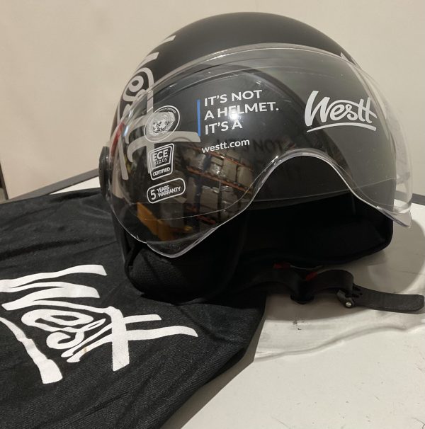 Motorhelm (Zwart) Jethelm Westt Maat L (59-60)