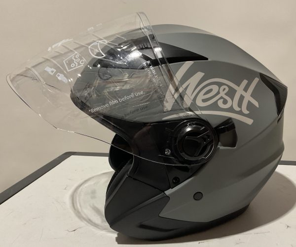 Motorhelm (Grijs) Jethelm met vizier en zonnebril Westt Maat L (59-60) - Afbeelding 4