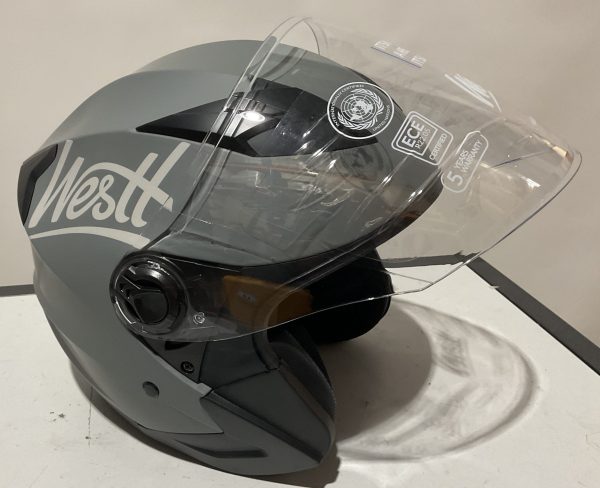 Motorhelm (Grijs) Jethelm met vizier en zonnebril Westt Maat L (59-60) - Afbeelding 5