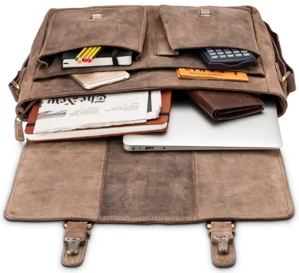 Schouder- laptoptas Leabag - Afbeelding 5