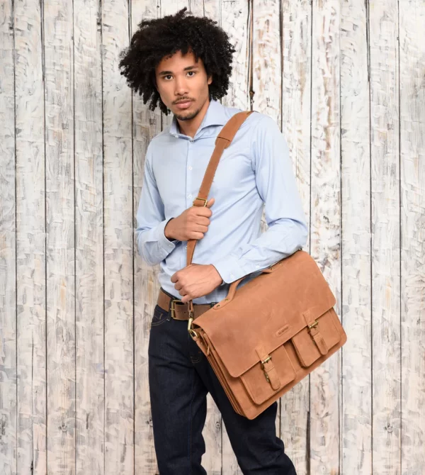 Schouder- laptoptas Leabag - Afbeelding 2