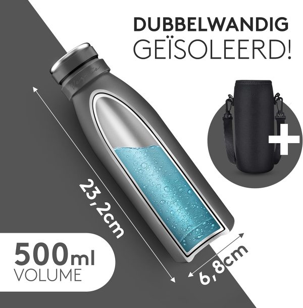 Waterfles RVS Vezato lichtblauw - Afbeelding 3