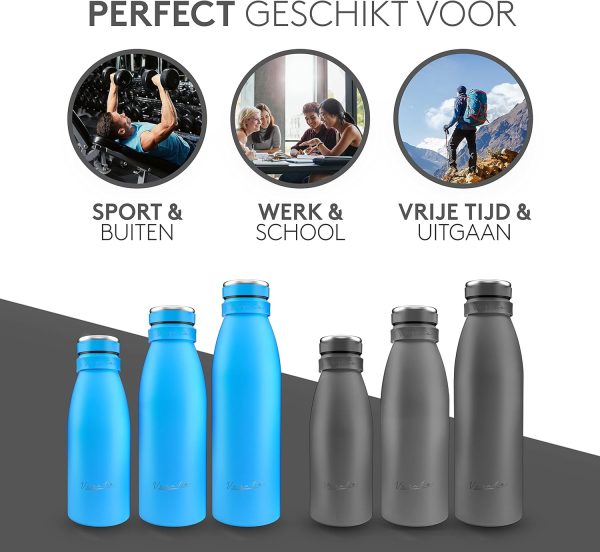 Waterfles RVS Vezato lichtblauw - Afbeelding 5