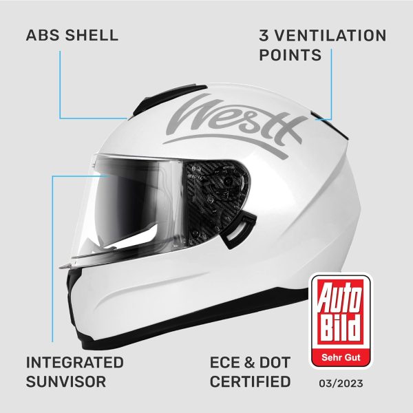 Intergraal Helm wit met zonnevizier Westt - Afbeelding 3